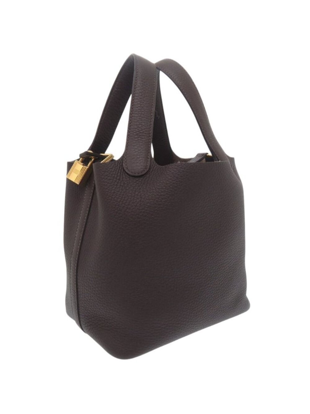 Hermes Picotin Lock PM 18 Taurillon Clemence Ebene Brown Handbag